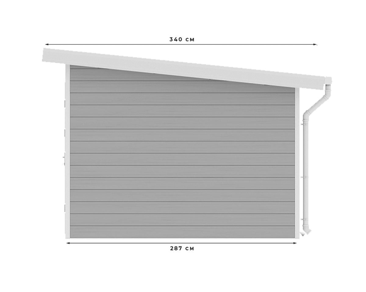 Abri de jardin composite SINTRA – 9 m2 gris clair – Prix usine – DESTOCKAGE
