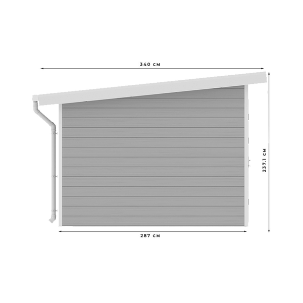 Abri de jardin composite SINTRA – 9 m2 gris clair – Prix usine – DESTOCKAGE