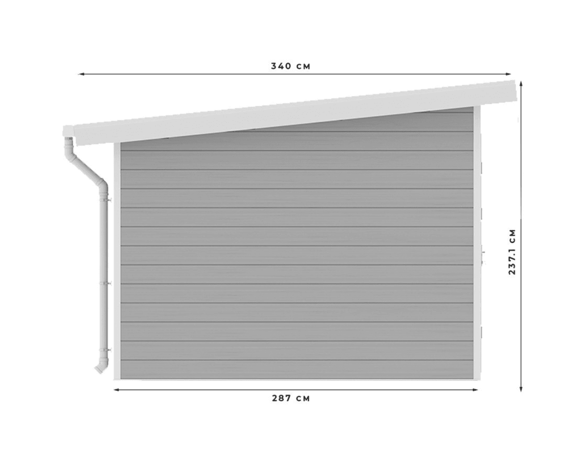 Abri de jardin composite SINTRA – 9 m2 gris clair – Prix usine – DESTOCKAGE