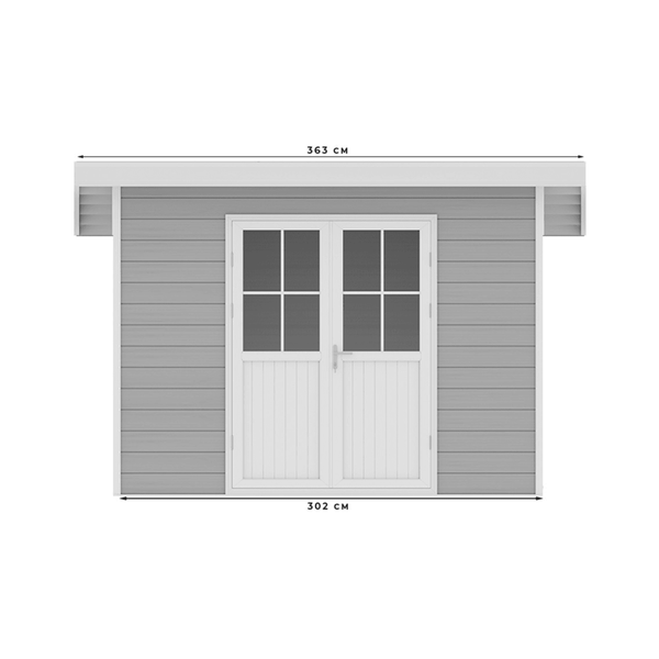 Abri de jardin composite SINTRA – 9 m2 gris clair – Prix usine – DESTOCKAGE