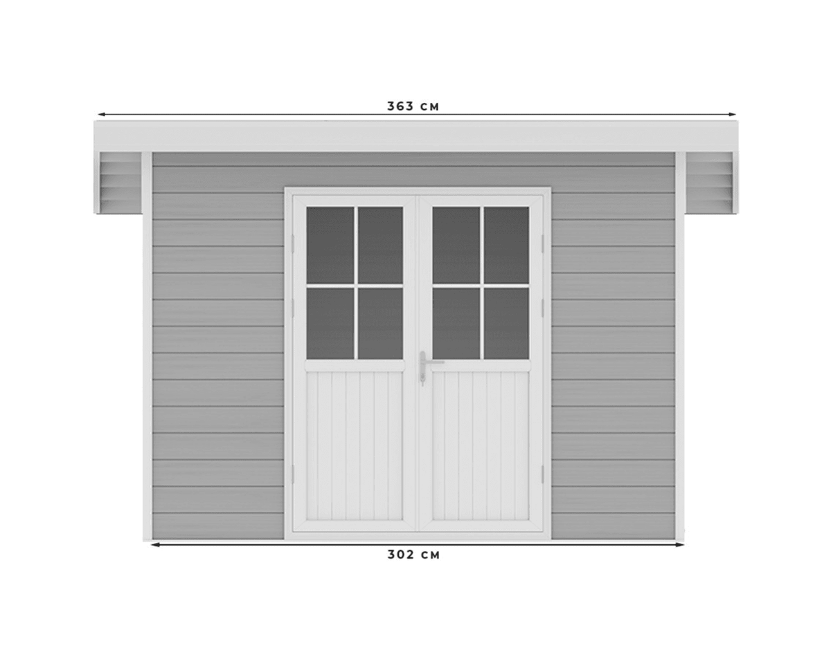 Abri de jardin composite SINTRA – 9 m2 gris clair – Prix usine – DESTOCKAGE
