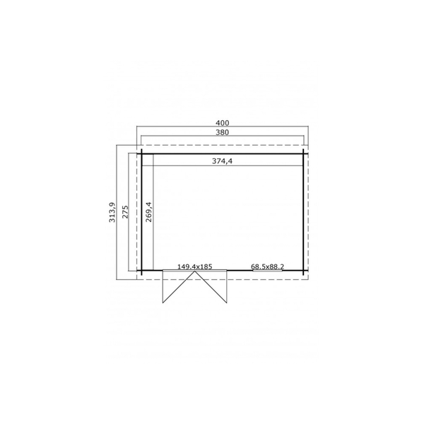Abri de jardin SANTA FE 10m2 – 28mm