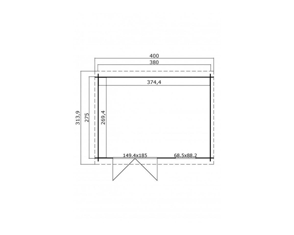 Abri de jardin SANTA FE 10m2 – 28mm