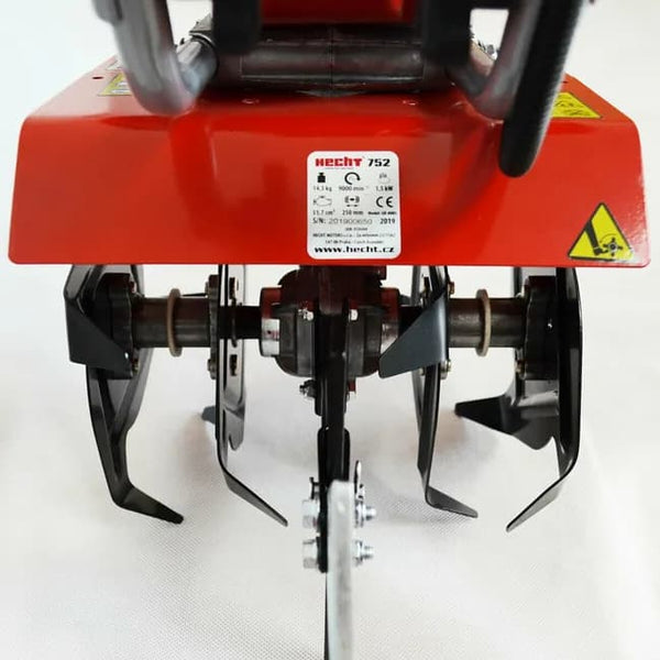 HECHT 752 Motobineuse Moteur 2 temps Fraiseuse Houe Jardin Houe du cultivateur 16 couteaux 14.3 kg largeur travail 25cm 9000tr/min