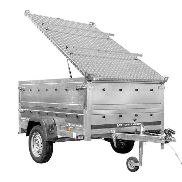 Remorque légère 200x125 UNITRAILER GARDEN 201 KIPP avec côtés BIS et couverture en aluminium