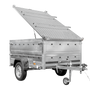 Remorque légère 200x125 UNITRAILER GARDEN 201 KIPP avec côtés BIS et couverture en aluminium