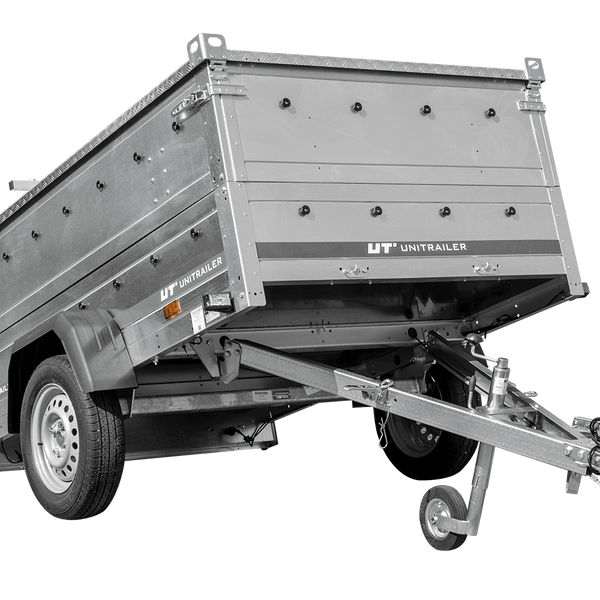 Remorque légère 200x125 UNITRAILER GARDEN 201 KIPP avec côtés BIS et couverture en aluminium