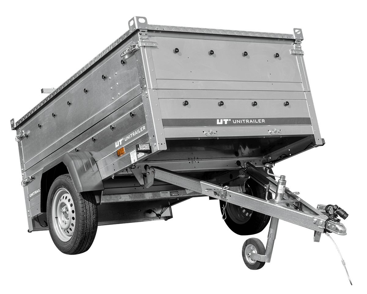 Remorque légère 200x125 UNITRAILER GARDEN 201 KIPP avec côtés BIS et couverture en aluminium