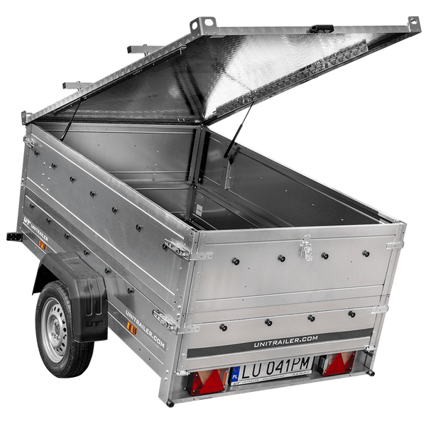 Remorque légère 200x125 UNITRAILER GARDEN 201 KIPP avec côtés BIS et couverture en aluminium