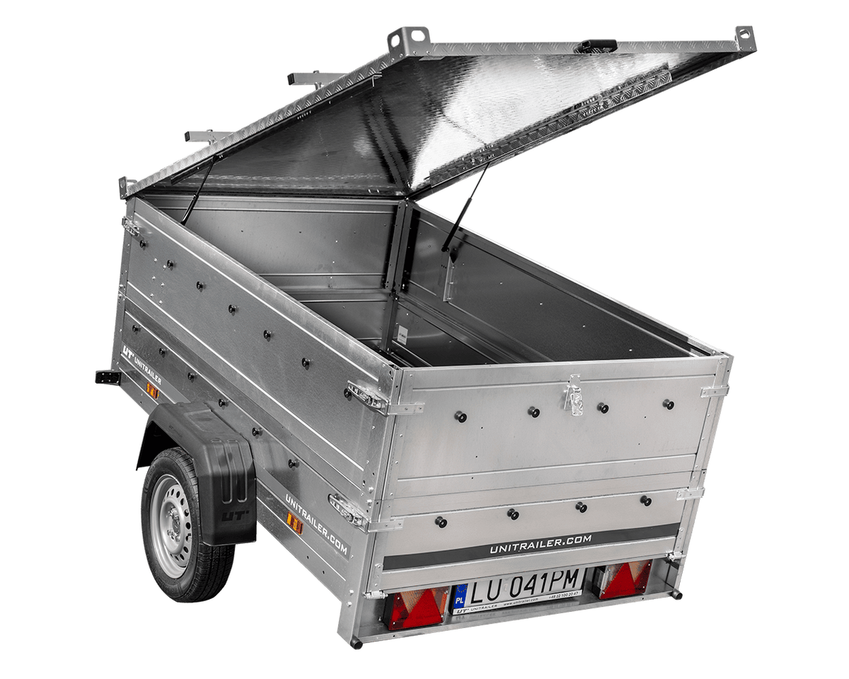 Remorque légère 200x125 UNITRAILER GARDEN 201 KIPP avec côtés BIS et couverture en aluminium