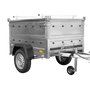 Remorque un essieu 150x106 UNITRAILER GARDEN 150 KIPP avec côtés, ridelles supplementaires et capot en aluminium