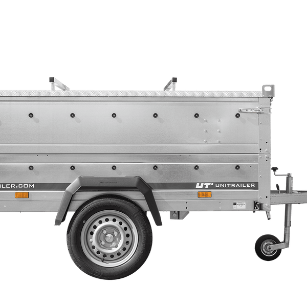Remorque légère 200x125 UNITRAILER GARDEN 201 KIPP avec côtés BIS et couverture en aluminium