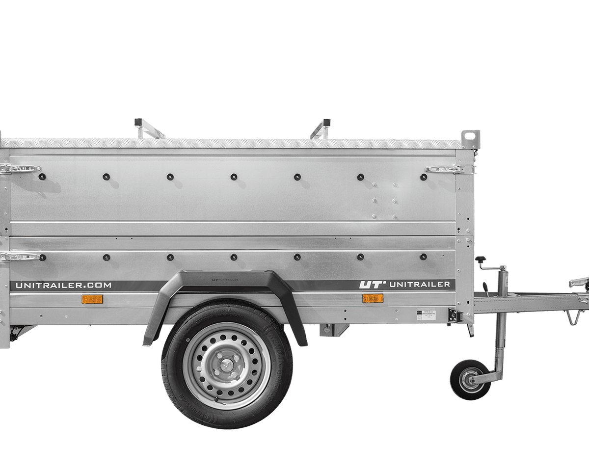 Remorque légère 200x125 UNITRAILER GARDEN 201 KIPP avec côtés BIS et couverture en aluminium