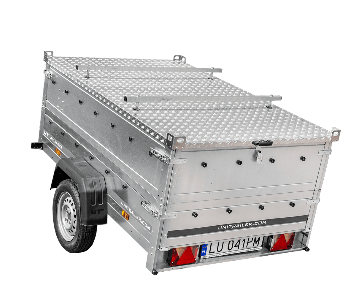 Remorque légère 200x125 UNITRAILER GARDEN 201 KIPP avec côtés BIS et couverture en aluminium