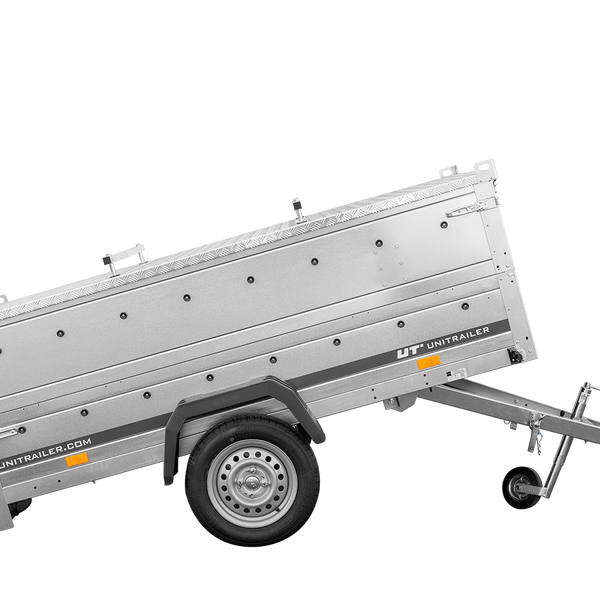 Remorque un essieu 230x125 UNITRAILER GARDEN 230 KIPP avec côtés BIS et couverture en aluminium