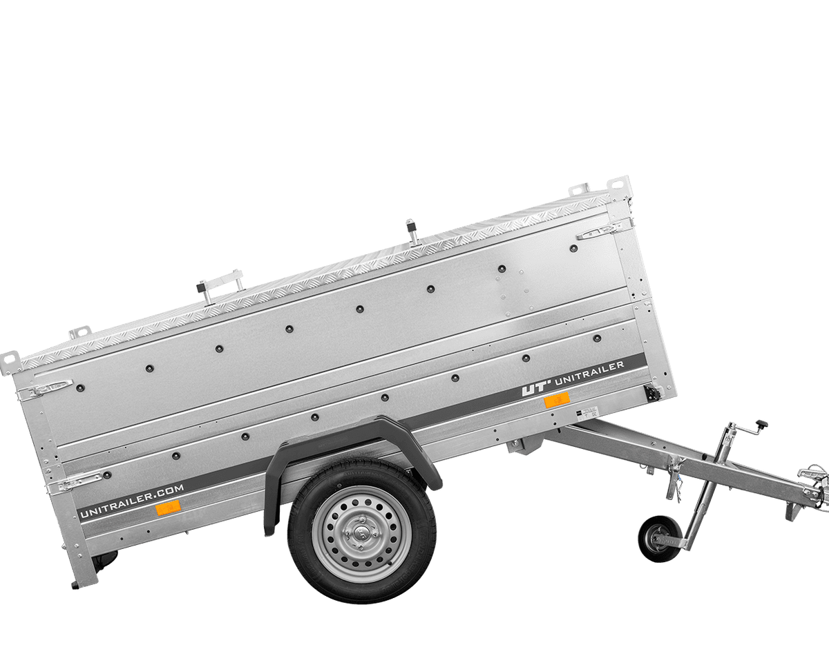 Remorque un essieu 230x125 UNITRAILER GARDEN 230 KIPP avec côtés BIS et couverture en aluminium