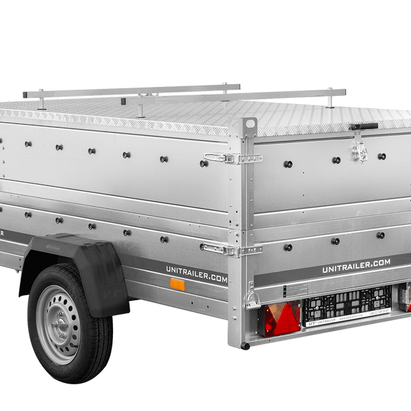 Remorque un essieu 230x125 UNITRAILER GARDEN 230 KIPP avec côtés BIS et couverture en aluminium