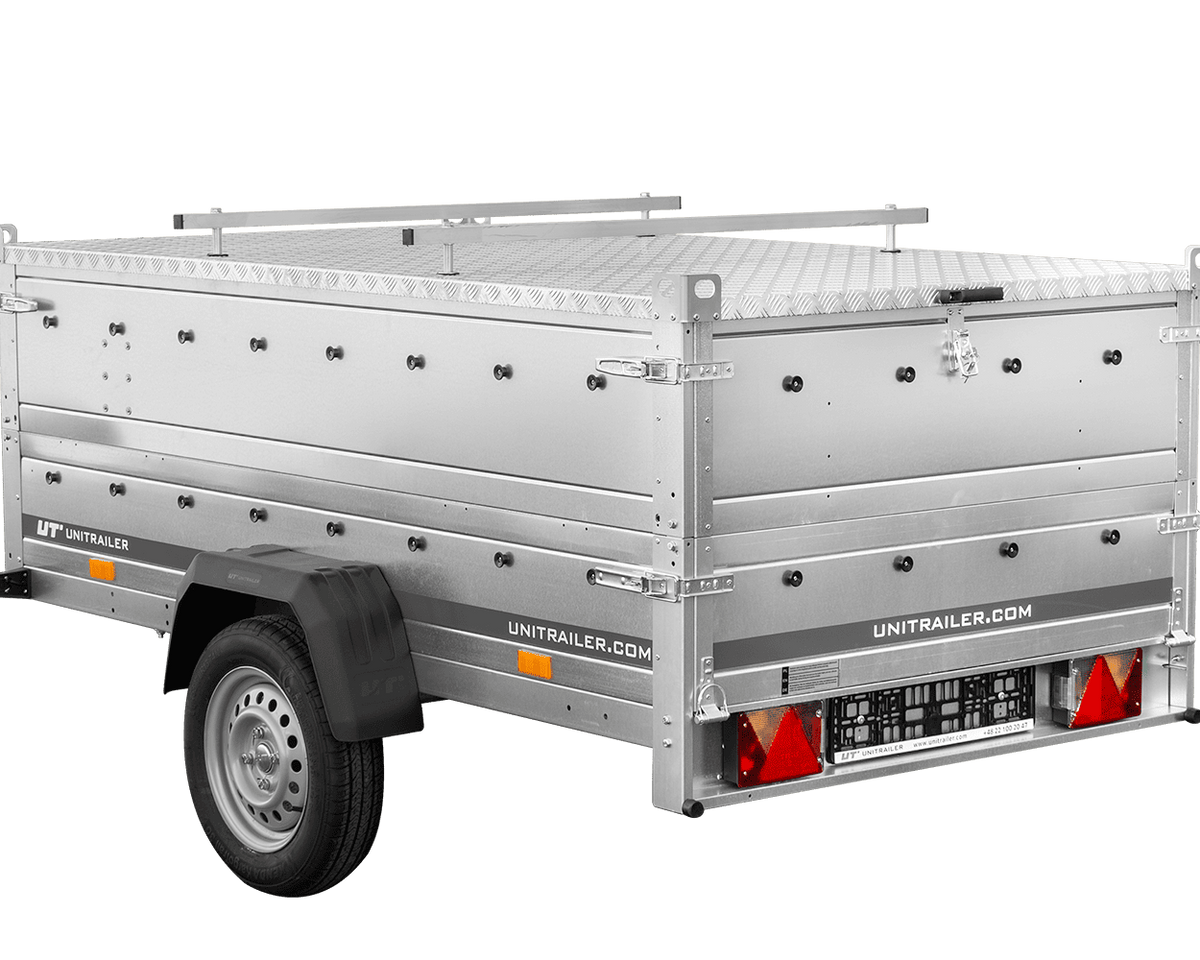 Remorque un essieu 230x125 UNITRAILER GARDEN 230 KIPP avec côtés BIS et couverture en aluminium