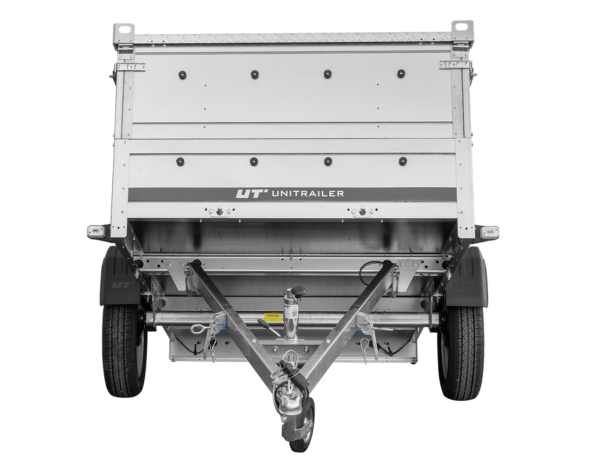Remorque un essieu 230x125 UNITRAILER GARDEN 230 KIPP avec côtés BIS et couverture en aluminium