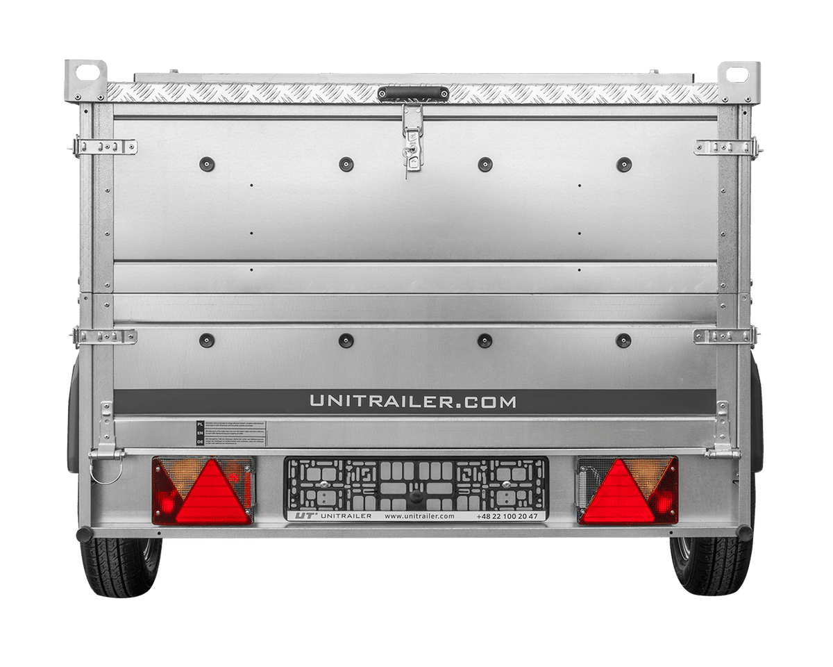 Remorque un essieu 230x125 UNITRAILER GARDEN 230 KIPP avec côtés BIS et couverture en aluminium