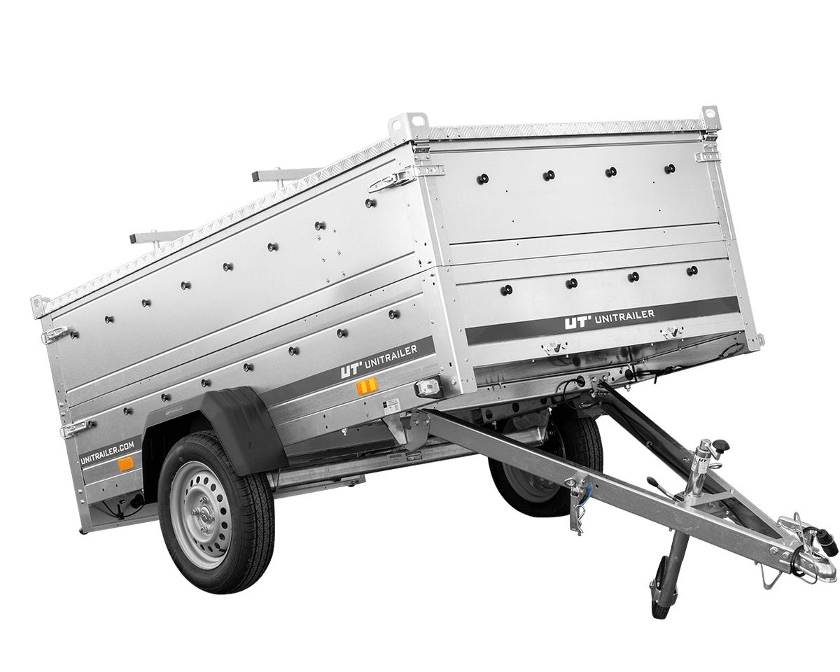 Remorque un essieu 230x125 UNITRAILER GARDEN 230 KIPP avec côtés BIS et couverture en aluminium