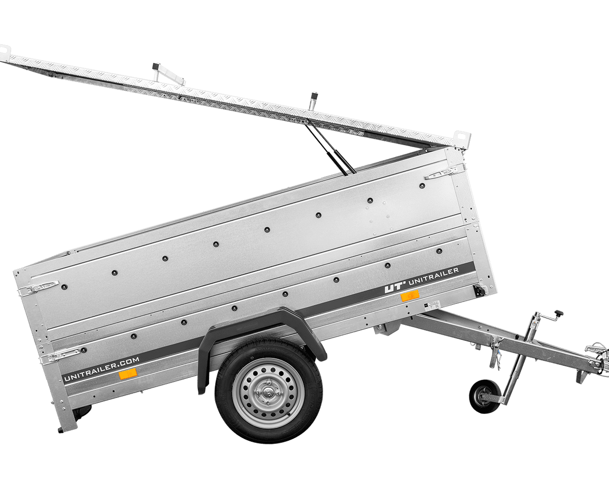 Remorque un essieu 230x125 UNITRAILER GARDEN 230 KIPP avec côtés BIS et couverture en aluminium