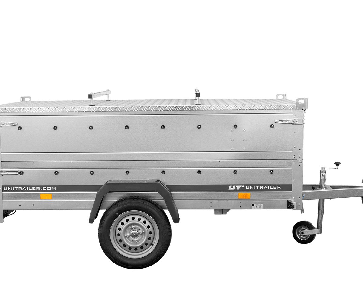 Remorque un essieu 230x125 UNITRAILER GARDEN 230 KIPP avec côtés BIS et couverture en aluminium