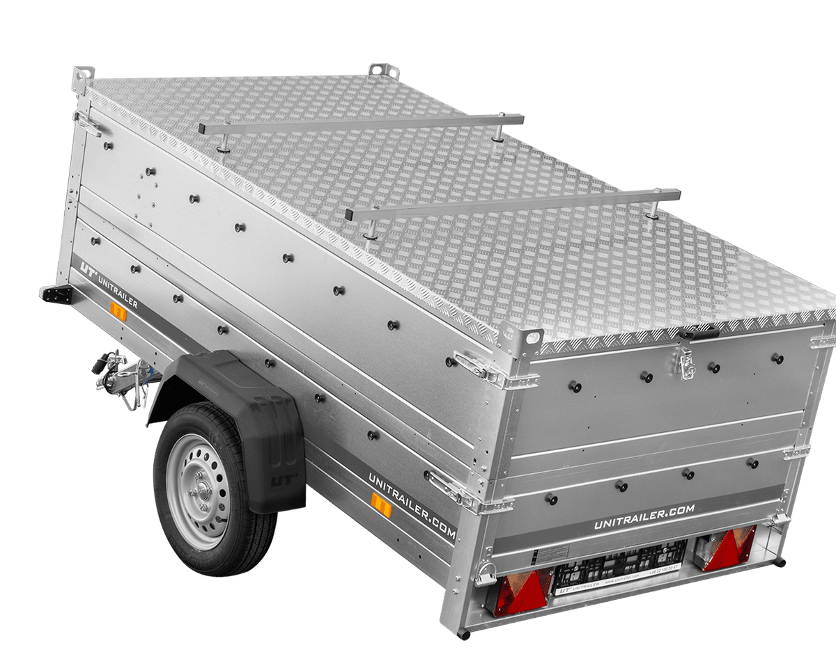 Remorque un essieu 230x125 UNITRAILER GARDEN 230 KIPP avec côtés BIS et couverture en aluminium