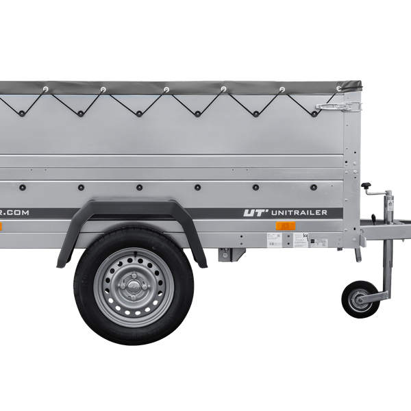 Remorque neuve 200x106 avec bâche plate, rehausses de ridelles et roue jockey - Garden Trailer 200 KIPP