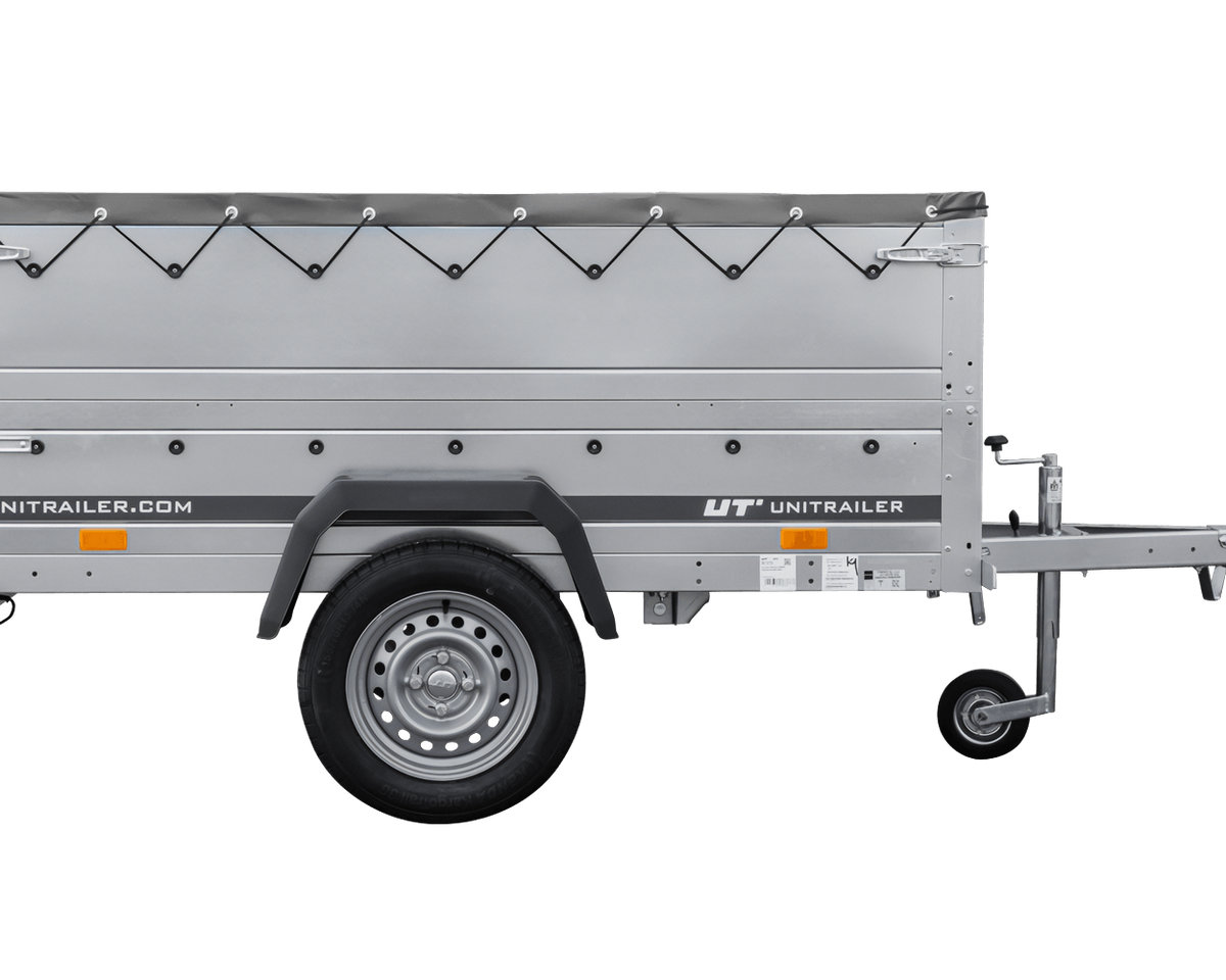 Remorque neuve 200x106 avec bâche plate, rehausses de ridelles et roue jockey - Garden Trailer 200 KIPP