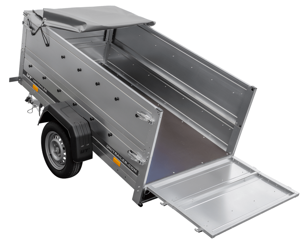 Remorque neuve 200x106 avec bâche plate, rehausses de ridelles et roue jockey - Garden Trailer 200 KIPP