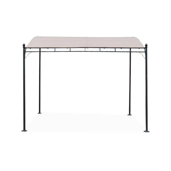 Pergola adossée 3x2.5m - Brestum - Toile beige - Pergola murale BRESTUM 3X2,5M