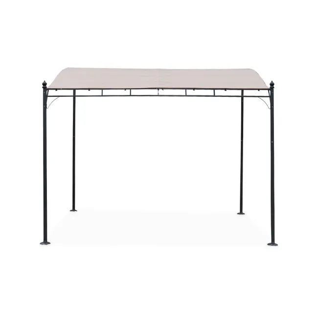 Pergola adossée 3x2.5m - Brestum - Toile beige - Pergola murale BRESTUM 3X2,5M