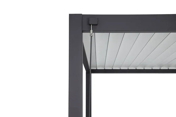 Pergola bioclimatique autoportante Prima, aluminium gris anthracite 12m²