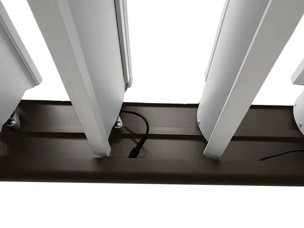 Pergola bioclimatique en aluminium Menea 4x3 motorisée grise