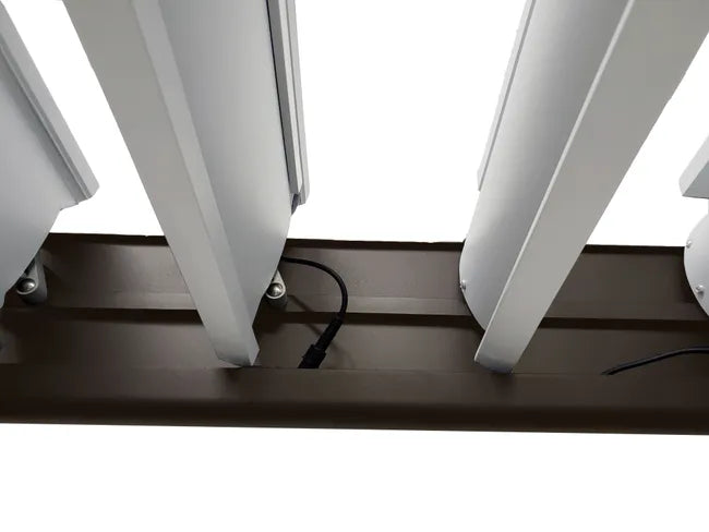 Pergola bioclimatique en aluminium Menea 4x3 motorisée grise
