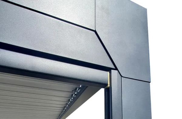 Pergola bioclimatique en aluminium Menea 4x3 motorisée grise