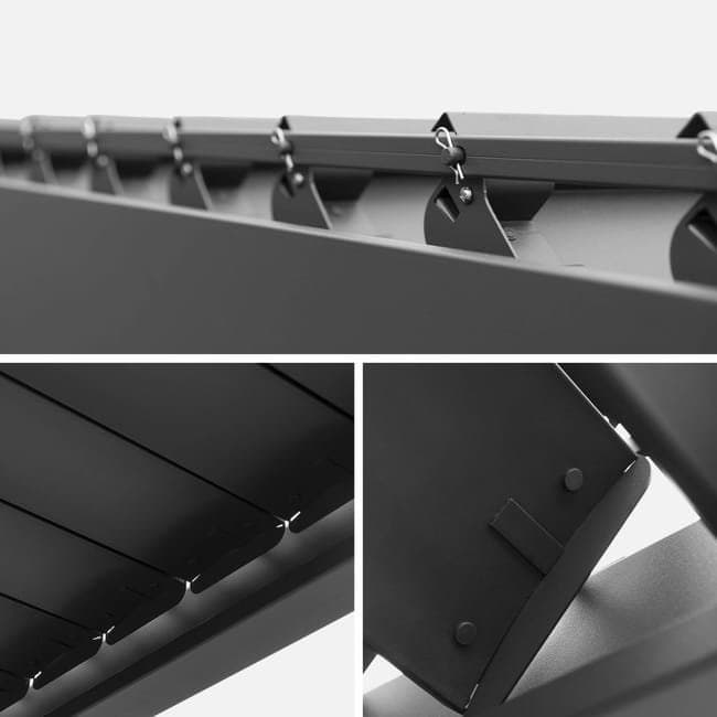 Pergola Bioclimatique gris anthracite 300x600cm. aluminium à lames orientables + 2 stores 3m TRIOMPHE 6X3M + 2 STORES 3M