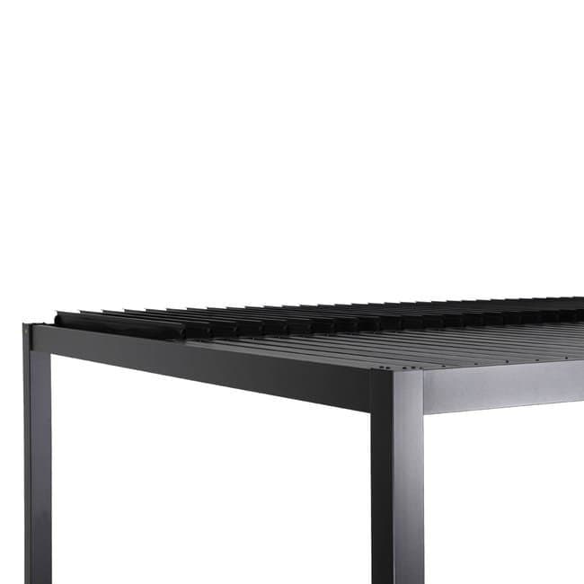 Pergola bioclimatique noir. aluminium et acier. 3x4m. lames orientables PALACE 4X3M