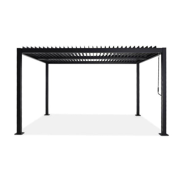 Pergola bioclimatique noir. aluminium et acier. 3x4m. lames orientables PALACE 4X3M