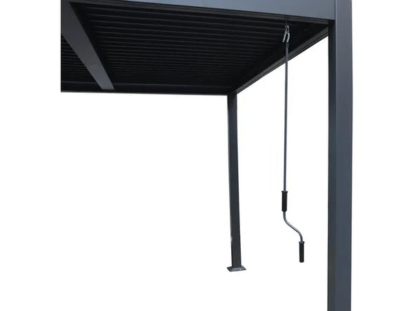 Pergola bioclimatique "Windsor" en aluminium - 3 x 6 m - Gris
