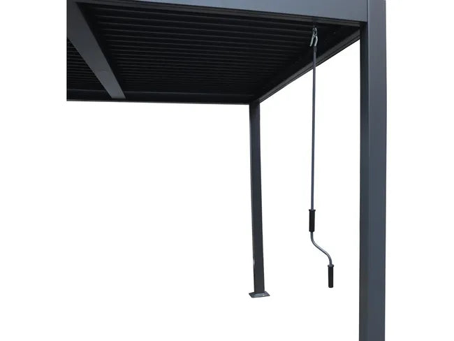 Pergola bioclimatique "Windsor" en aluminium - 3 x 6 m - Gris