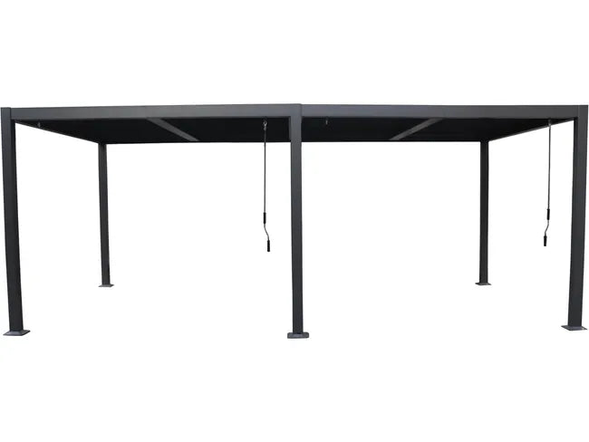 Pergola bioclimatique "Windsor" en aluminium - 3 x 6 m - Gris