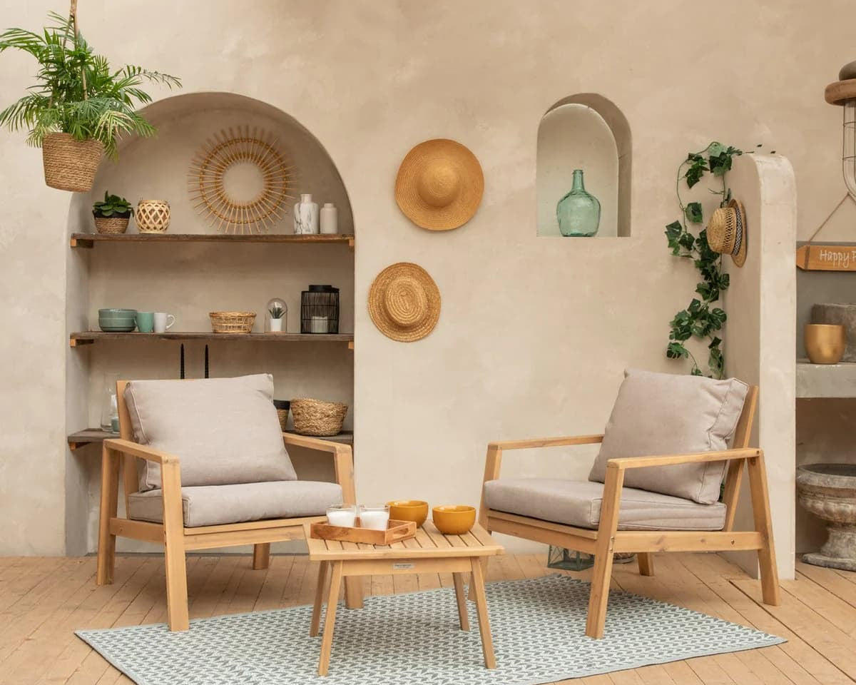 Salon de jardin en acacia - 2 Places